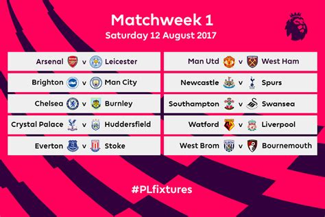 premier league fixtures 2017 2018